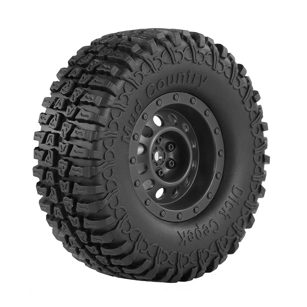 Goolsky 4x AUSTAR 100mm 1.9 inch Rim Rubber Tire Wheels for 1/10 RC Cars: Traxxas HSP Redcat RC4WD, Tamiya Axial SCX10 D90 HPI RC Rock Crawler