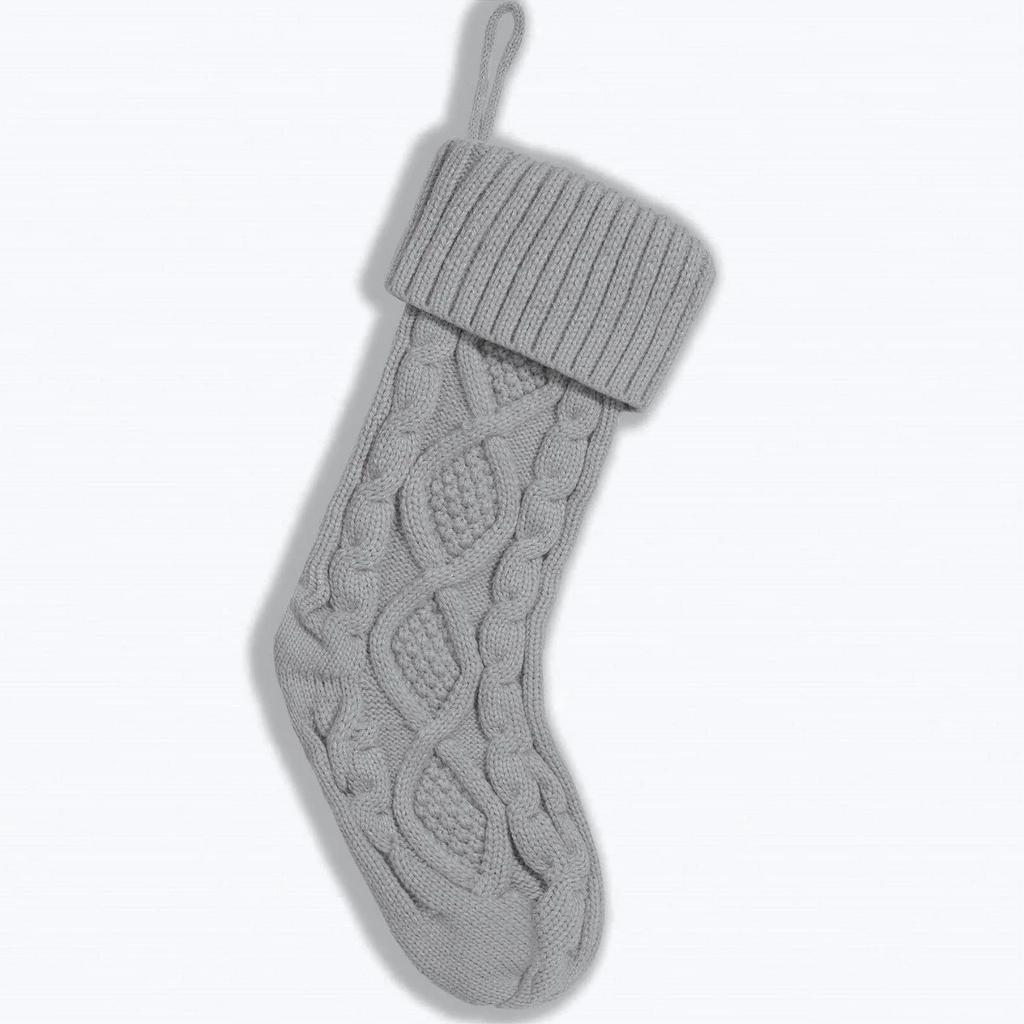 1 Stück Neuer Mehrzweck-Strick-Weihnachtsstrumpf Geeignet für Weihnachtsbaumschmuck im Innenbereich Dekorativer Strumpf Süßigkeiten-Geschenktüte