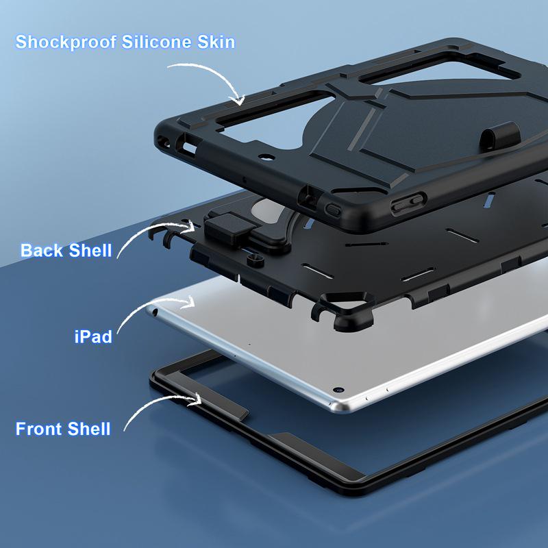 Black Panther iPad 10.2" Kids' Protective Case with Anti-Fall Silicone & PC Stand