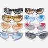 Retro Y2K Style Oval Sunglasses Women Fashion Heart Sports Goggles Popular Eyewear Cat Eye Sun Glasses Ladies Gafas De Sol