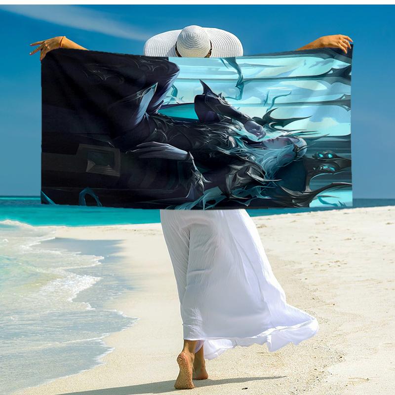 Ultra-Soft Beach Towel with League of Legends Theme,Ideal for Pool - Camping, Diving - Perfect Travel Essential, Vibrant Beach Towel.