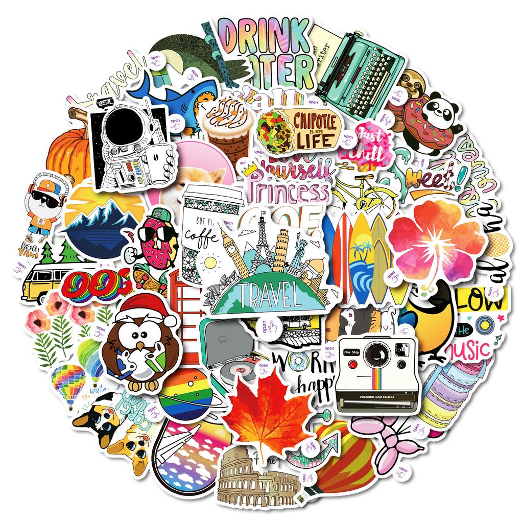 50 Small Ears, Easy To Tear, Upgraded Ins, Small Wind, Fresh Graffiti Mix And Match Stickers