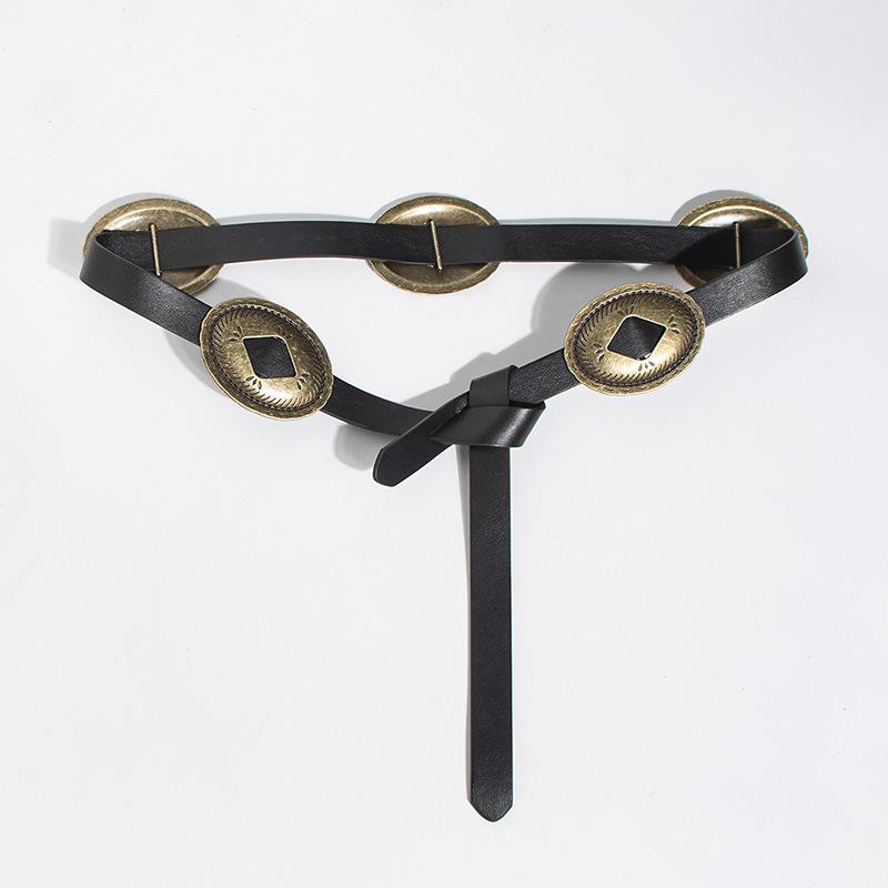 New European and American Retro Ethnic Style Wears Large Carved Accessories for Women's Casual Versatile Belt