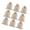 12Pcs 13x18cm Lightweight Linen Gift Bag Christmas Candy Pouch for Kids Holiday Party Favors Storage Drawstring Pouch Beige