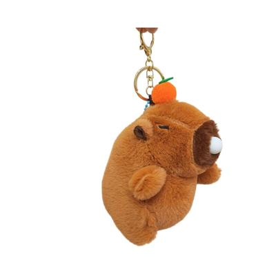 Novo Estilo Som de Chocalho e Bolhas com Chaveiro Pingente de Pelúcia Capivara Boneca Capivara