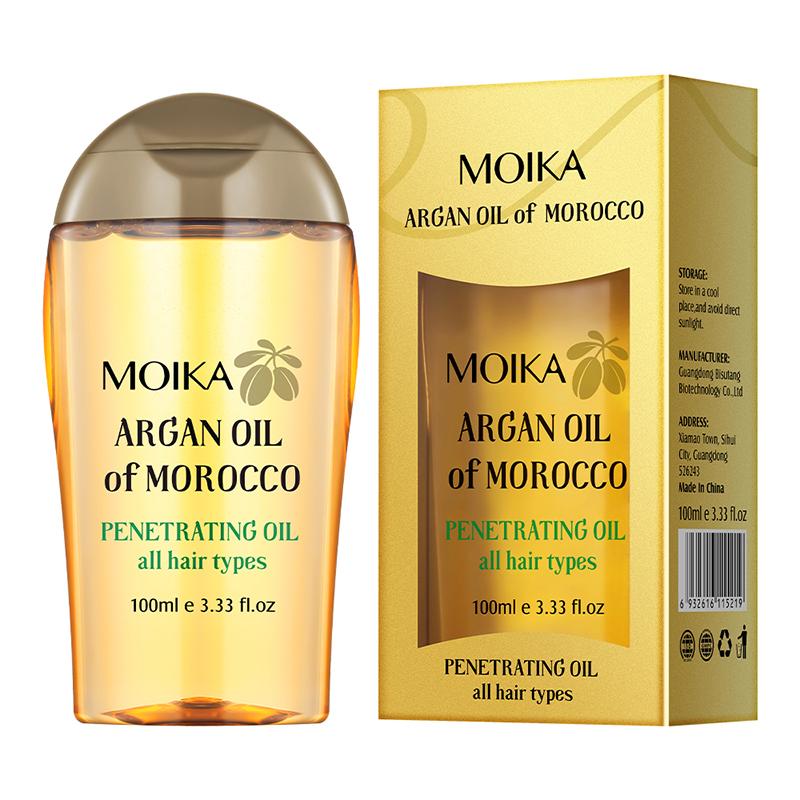 Moika 100 ml Marokkanisches Arganöl Haar Feuchtigkeitsspendend und Glanzverleihend Entfernt Frizz Repariert Geschädigtes Haar