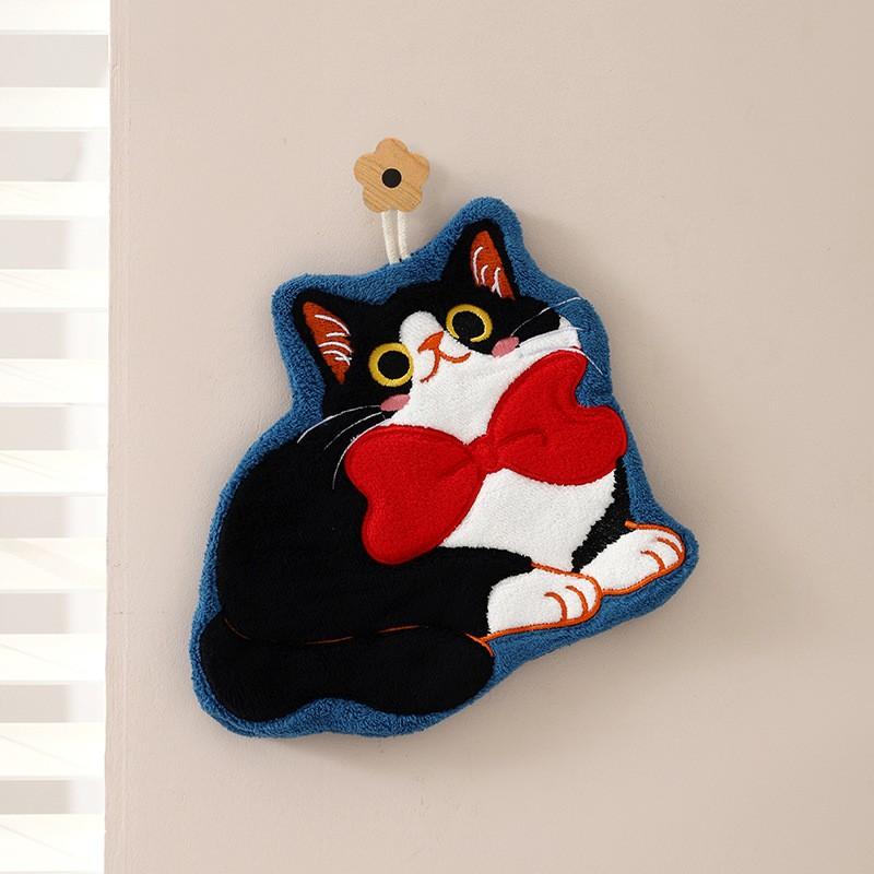 

Wall-mounted Hand Towel, Thick And Absorbent, Quick-drying, Suitable For Home Use, Cute Towel For Kitchen Hand Wiping. One Size чёрный