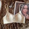 Tie-dye Wind Seamless Thin Underwear Women's Big Breasts Show Small and Thin New Breathable Anti-sagging Breast Bra