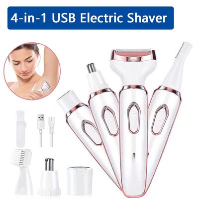 4-in-1 Elektrischer Rasierer für Frauen Intimpflege Beinhaare Achselhaare Intimhaarentferner Wasserdichter Rasierer