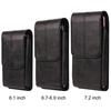 Vertical Smartphone Leather Waist Pack with Card Slots & Belt Buckle - Men's Trendy Multi-functional Crossbody for Elderly.