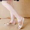 Sandals Woman Leather Casual Slippers Flip Flops Outside Flat Shoes For Women Premium Slides Low Price Natural Skin Eva 39