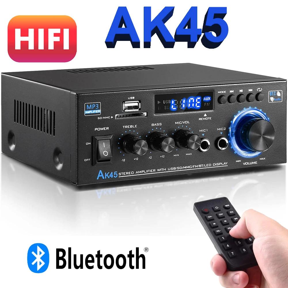 AK45 Zosilňovač výkonu HiFi Stereo zosilňovač Kanál 2.0 Maximálny výkon 90Wx2 Bluetooth Zosilňovač pre domáce kino Zosilňovač do auta De Audio