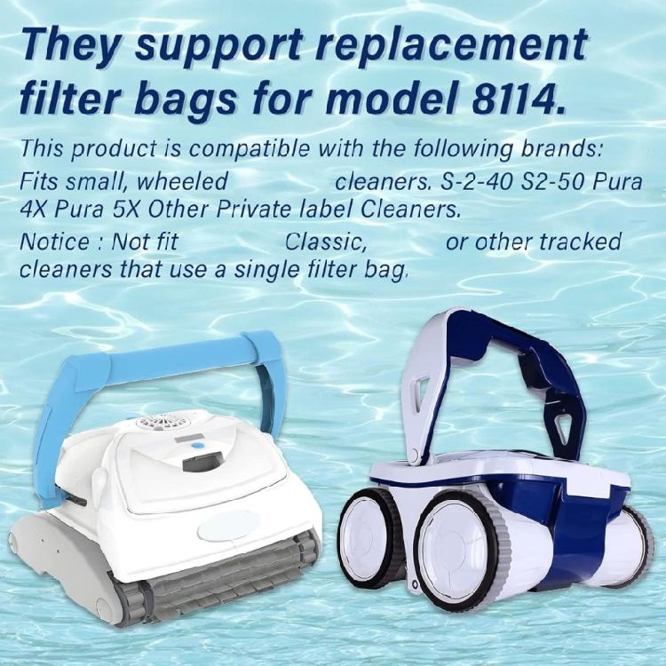 Pool Cleaner Replacement Fine Filter Bag  8114 Fine Filtration Bag Pool Maintenance Accessory for Pool Cleaner