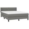 3129946 vidaXL Lit à sommier tapissier avec matelas Gris foncé 140x190cm Tissu