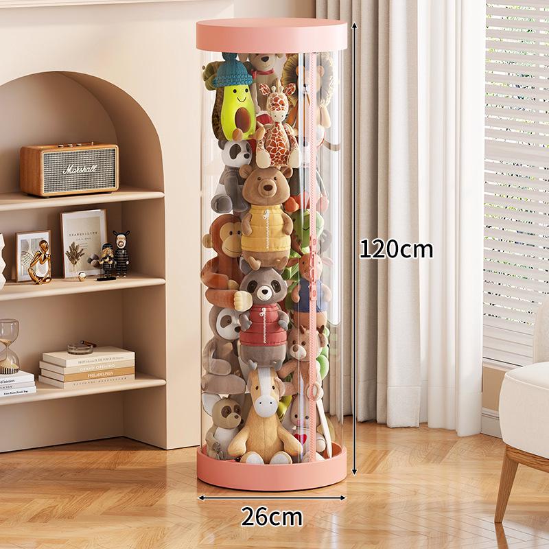 Large Capacity Transparent Toy Storage Bucket for Dolls and Plush Toys
