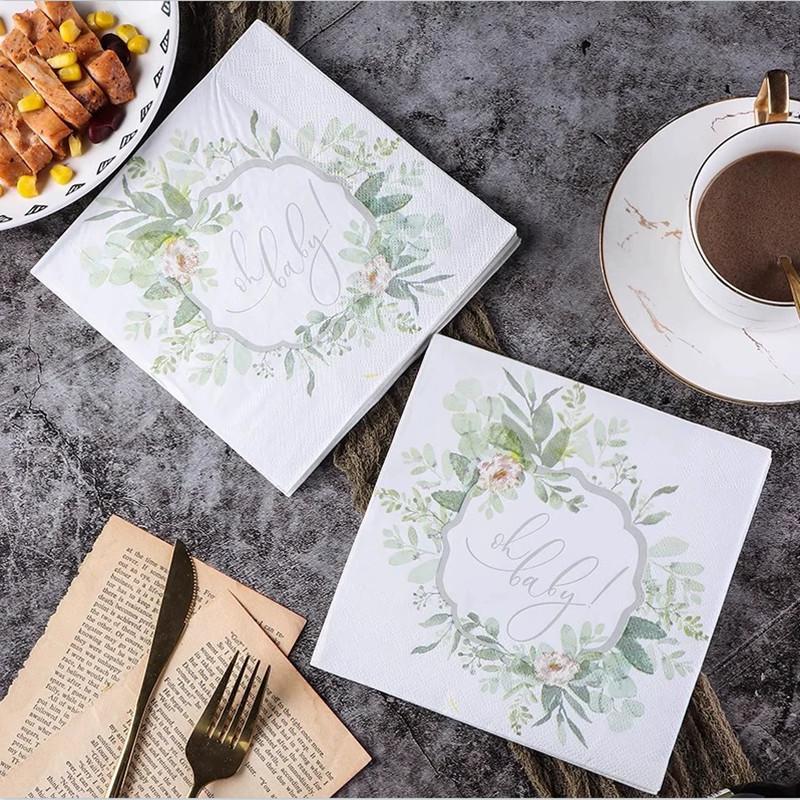 20pcs/pack 33x33cm Birds Flower Paper Cocktail Wedding Birthday Party Decoration Square Dinner Napkins