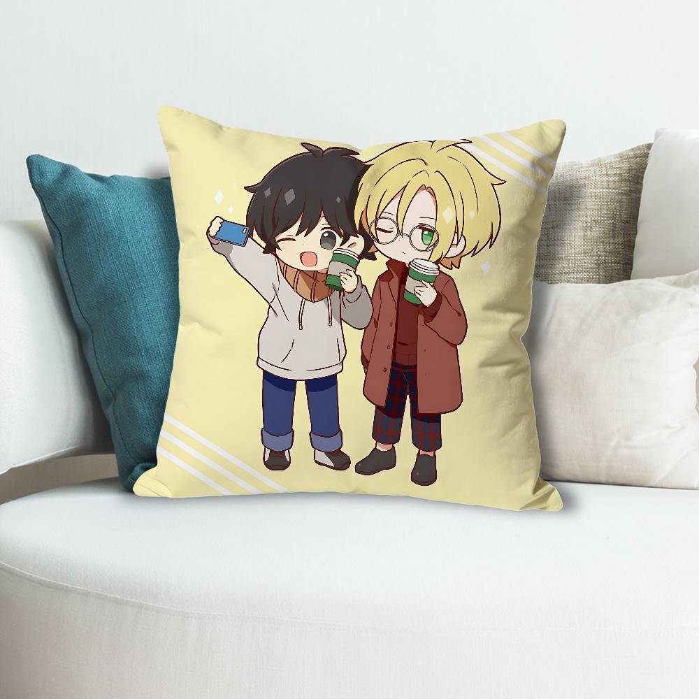 B-Banana F-Fish Ash Eiji Pillow Cases for Bedroom Living Room Sofa Home Decor Polyester Cushion Cover with Zipper