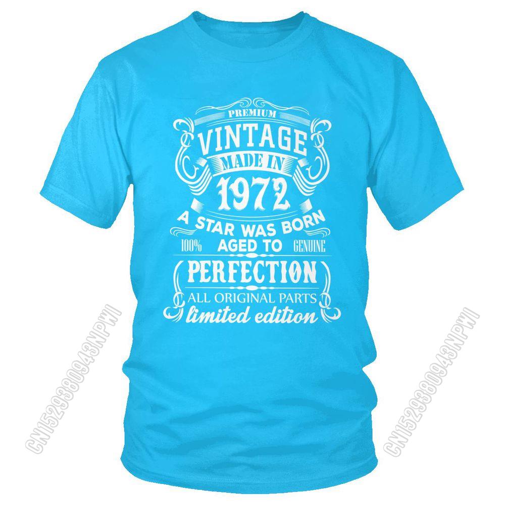T-Shirt Men Short Sleeve T Shirt 100% Cotton Coupe Ample Idéal Comme Cadeau D'anniversaire Collection Été 1972 Custom Gift