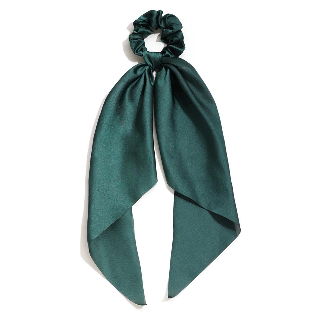 Spring Satin Knot Triangle Scarf: Solid Color Hair Accessory for Women & Girls