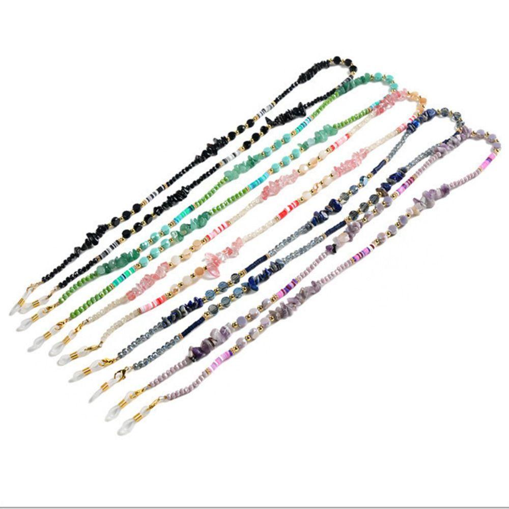 Colorful Eyeglass Holder Necklace Crystal Sunglasses Chains Eyeglass Chain Holder Reading Glasses