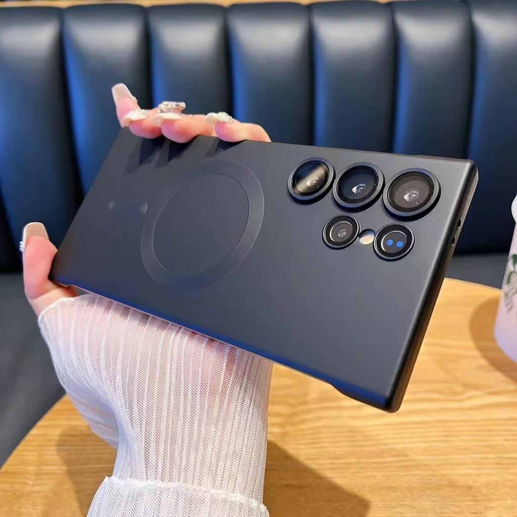 Matte Randlose Magnetische Ladehülle für Samsung S25Ultra und Stoßfeste Schutzhülle für SxS24ultra