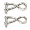 Stainless Twisted Shackle Connector Suitable for Marine Use Saltwater Resistant Boat Hardware Handling Rigging 12mm 2pcs