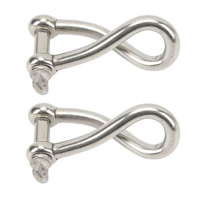 Upgrades Stainless Steel Rotates Eye Shackle Twist Link Shackle Screw Pin Twistes Shackle for Sailing Boating & Lifting