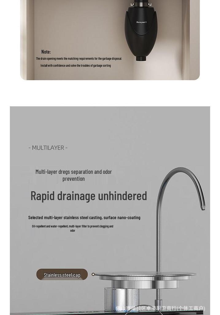 Lavello da Cucina a Vasca Singola Grande da 6MM con Display Digitale, Doccetta Integrata e Design Embossato a Nido d'Ape Nano in Acciaio Inossidabile 304
