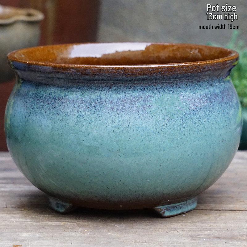 Personalized Large Ceramic Succulent Flower Pot with Wide Caliber - Free Shipping