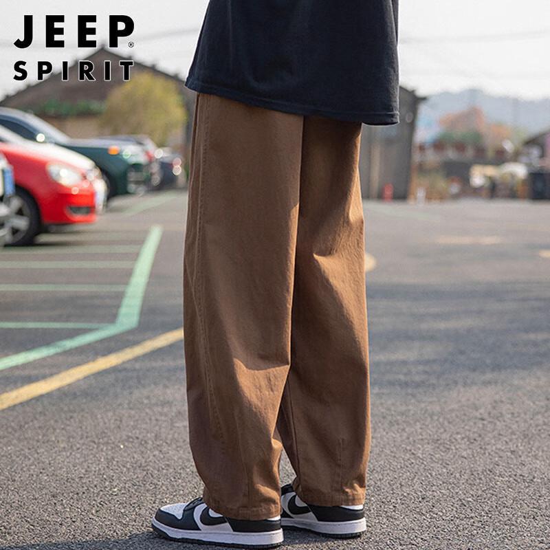 JEEP SPIRIT Men's Loose Wide-Leg Cargo Pants