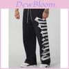 Hiphop Casual Pants For Men With Elastic Waist And Straight Leg Design For Streetwear Style