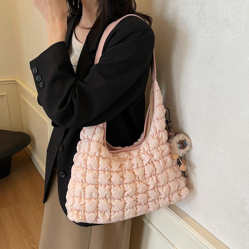 Girl Pleated Cloud Bag New Lightweight Bubble Handbag Large Capacity Casual Foreign Style Shoulder Bag