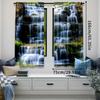 2Pcs Modern Landscape Curtains With Waterfall Design Suitable For Living Room Dining Room Kitchen Bedroom Bathroom Study Room