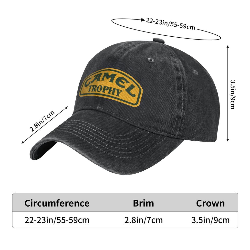 Classic Camel Trophy Baseball Caps Unisex Style Distressed Denim Headwear  Outdoor Activities Adjustable Fit Caps Hat