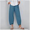 Summer Women Elastic Waist Pants Cotton Loose Casual Trousers