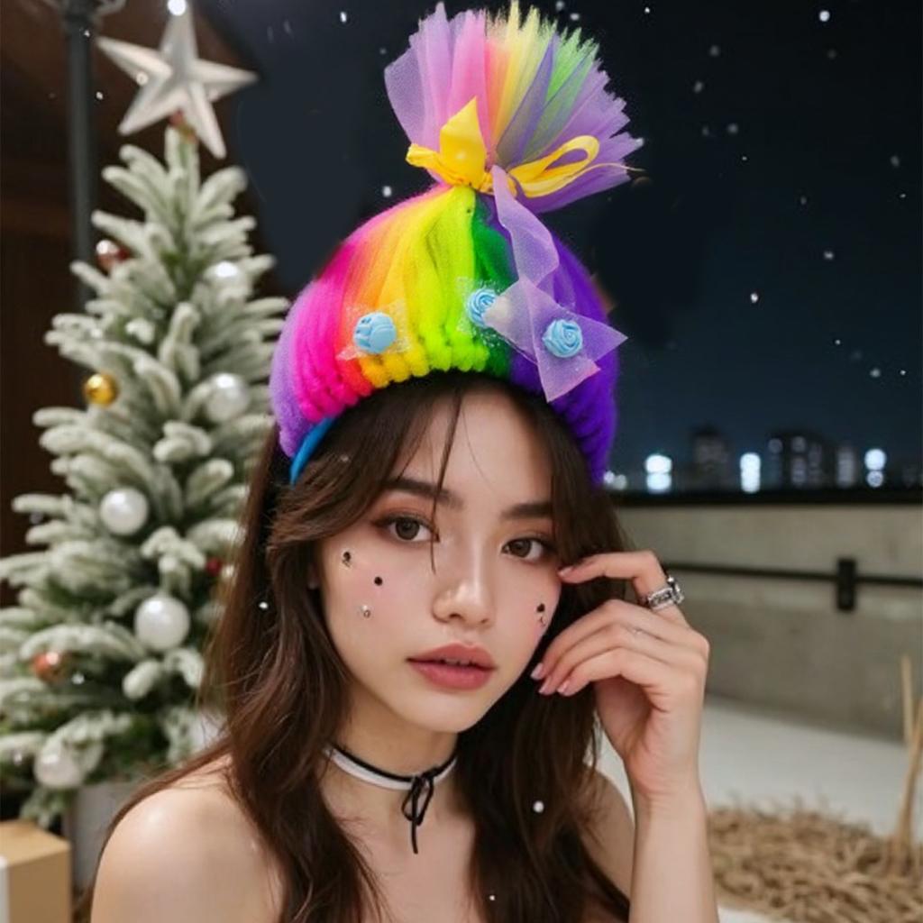 Trolls Poppy Headbands Cosplay Doll Headwear Hairbands Headwear Makeup Washing Face Hairbands Birthday Party
