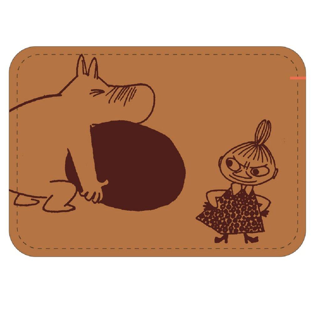 Gakken Staful Moomin Card Embroidered Synthetic F18033 Case, Leather, Brown,