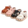 2025 Newborn Baby Girl Sandals Summer Embroidered Leisure Comfortable Lightweight Floral Soft Sole Wrap Toe Sandals For 0-18M