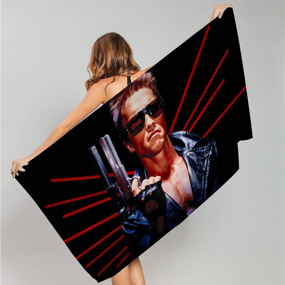 Classic Movie T-Terminator Microfiber Beach Towel Absorbent Quick Dry Soft Yoga Swimming Resort Mountain Climbing Towel