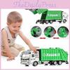 Colorful Diecast Garbage Truck Toy With Trash Bin For Kids Boys Xmas Gift