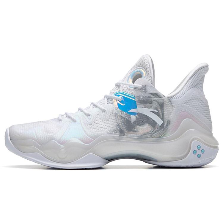 New Anta Shock Wave 4 Cushioning Anti Slip And Wear Resistant Coverage Support Low Top Basketball Shoes Men's White 112231106-10
