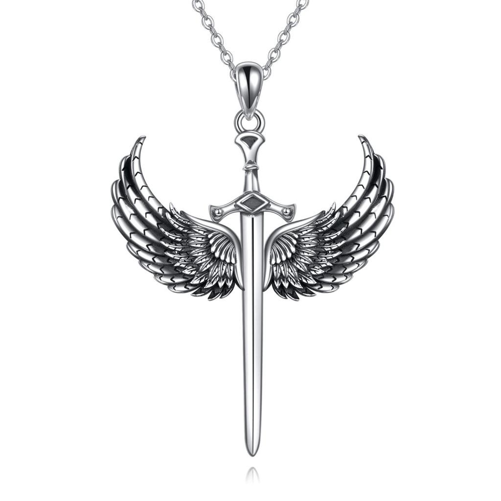 Wings Cross Unique Pendant Necklace With Alloy Material For Daily Urban Style
