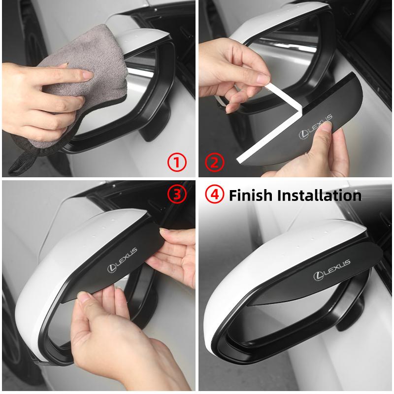 Car Mirror Pastetype Rain Eyebrow Cover Auto Accessoriess For Lexus CT ES GS NX IS250 CT200h IS300h ES300h RX400h NX300h IS200
