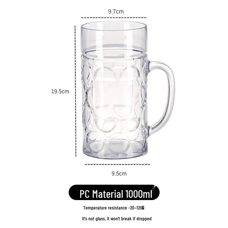 Octagonal Drop-Resistant Acrylic Beer Mug for Bar & KTV