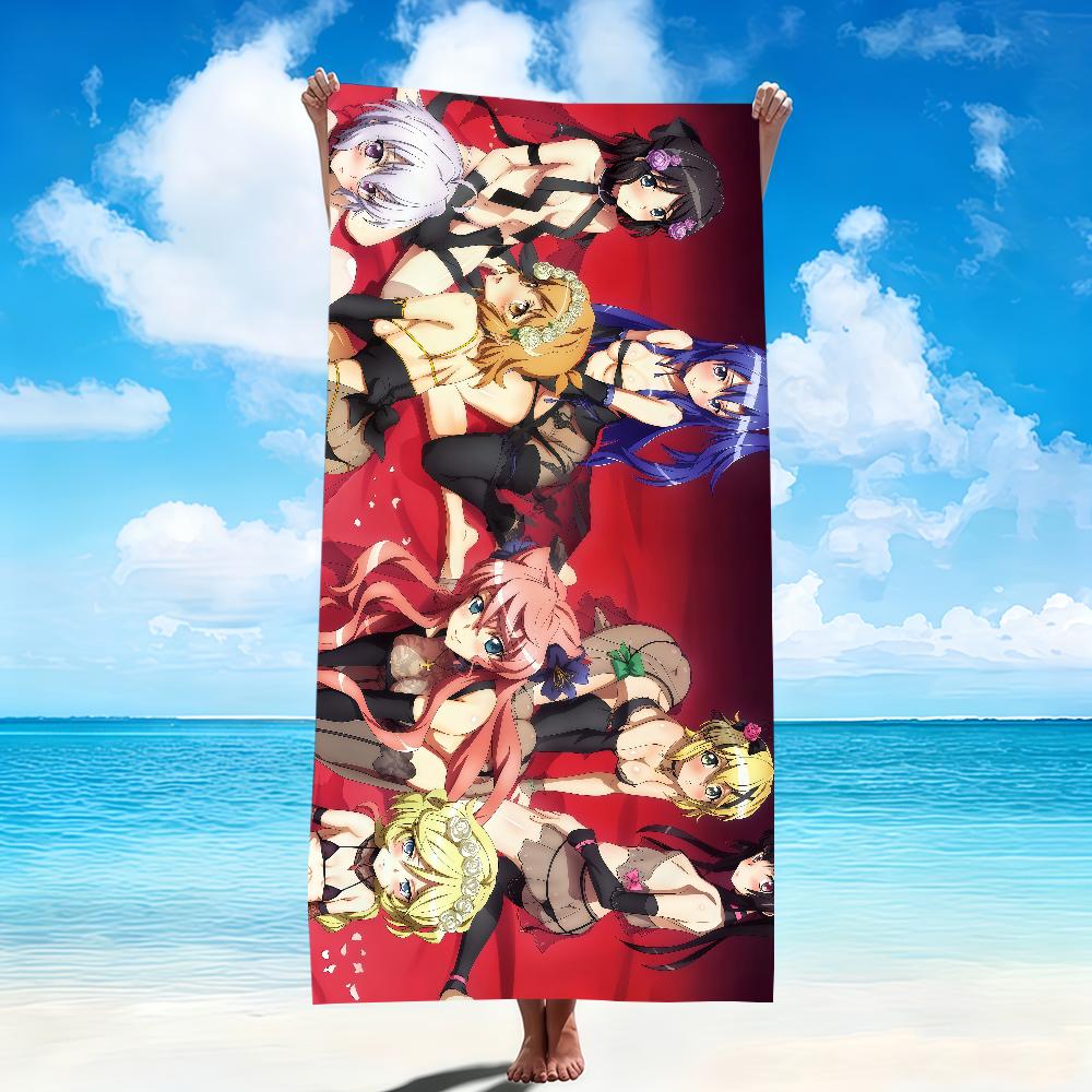 anime fanart Senki Zessho s-Symphogear soft printed Beach Towels Trip Towel swim Summer Holiday Vacation bathing Pool Camp Gift