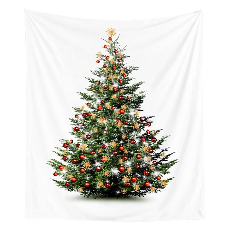 Nordic Christmas Tapestry Watercolor Christmas Tree Print Bedside Hanging Cloth Bedroom Background Cloth