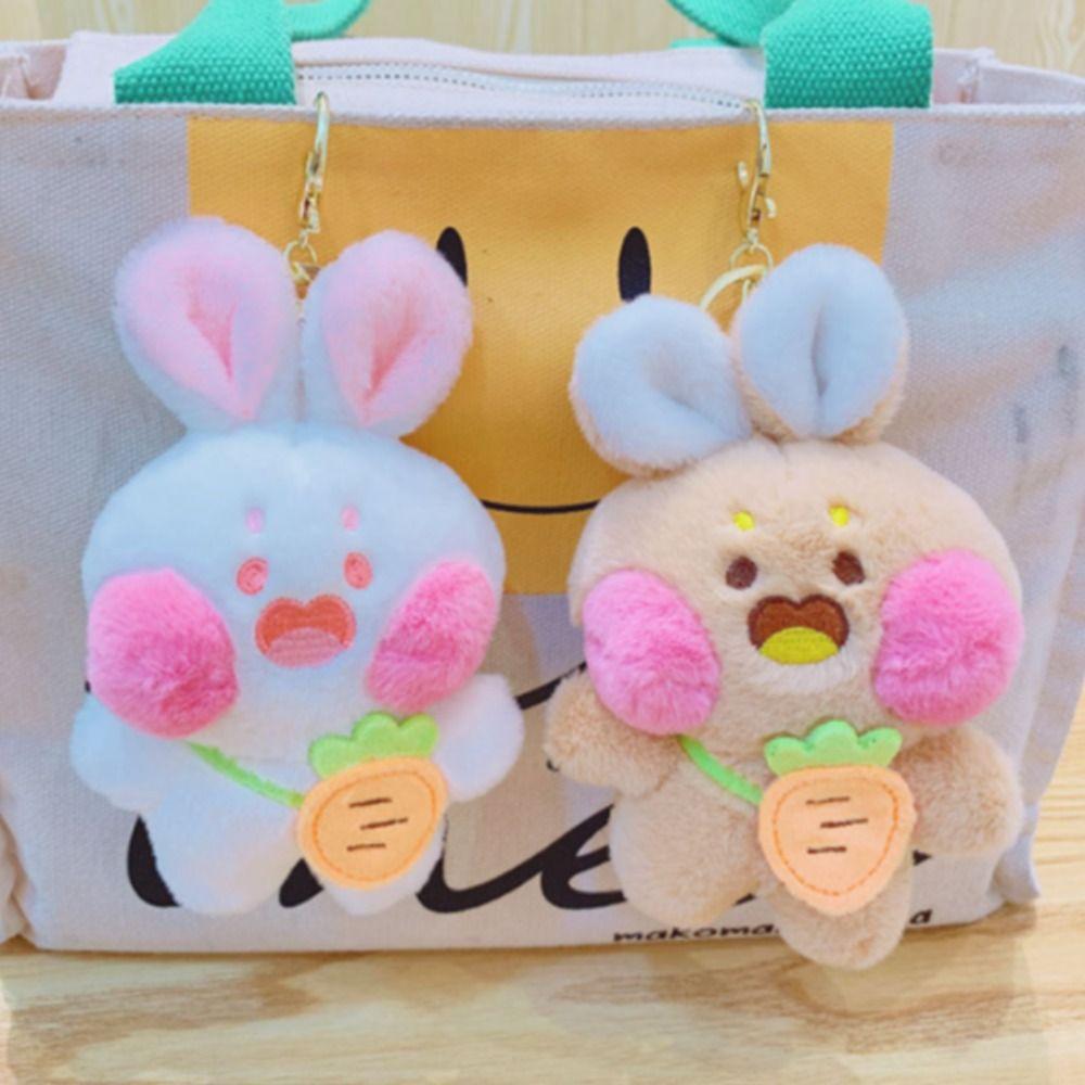 

Backpack Decor Blush Rabbit Plush Keychain Bag Pendant Cartoon Plush Pendant Birthday Gift