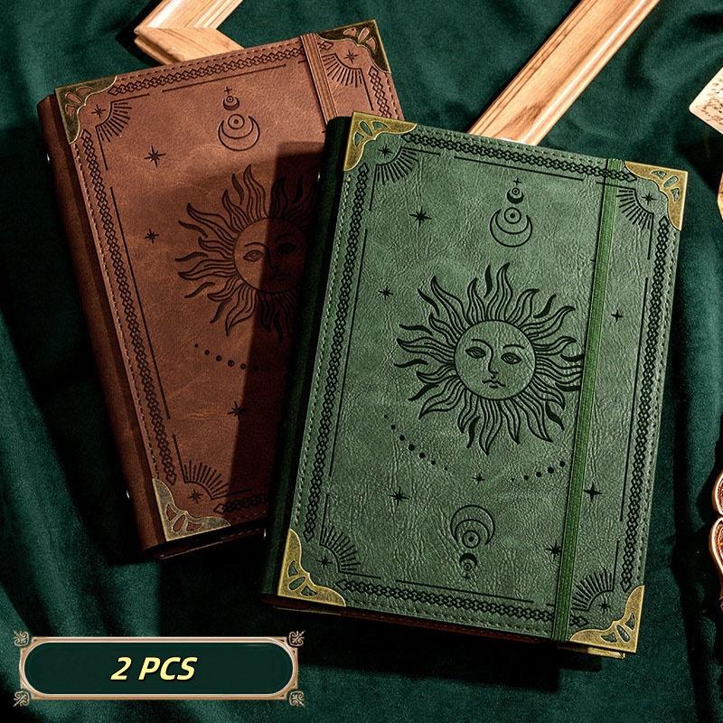 A5 verdicktes Notizbuch Leder Loseblatt Arbeitsblock Studentenordner Tagebuch, Mit 120 Innenseiten