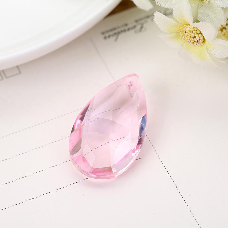 D5 5Pcs DIY Crystal 38mm Waterdrop Colorful Faceted Pendant Prism Chandelier Party Wedding Curtain Christmas Hanging Ornaments
