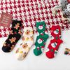 Trendy Christmas Cartoon Mid-Calf Socks for Women - Cute and Cozy Autumn/Winter Cotton Gift In Red